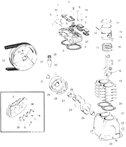 Pump Parts Diagram and Parts List for VT234900  Campbell Hausfeld Compressor